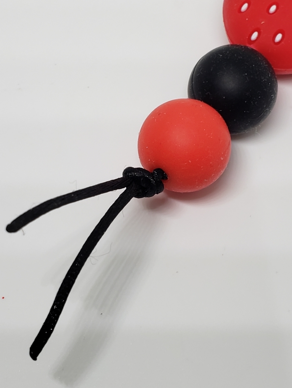 Handmade Silicone Focal Beaded Kawaii Strawberry Panda Keychain - Picture 6 of 6